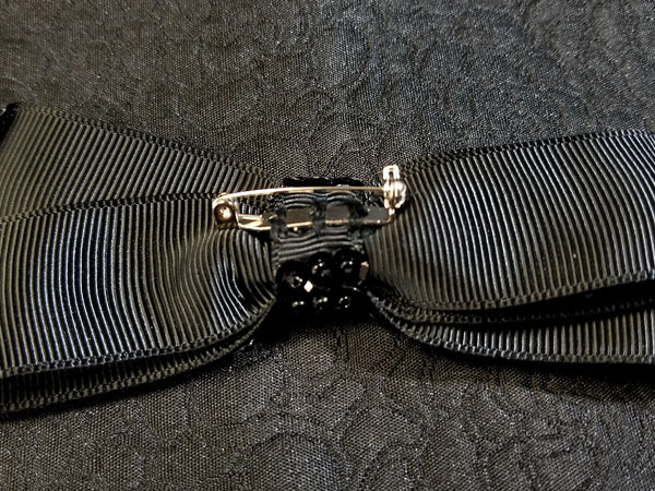 Ribbon Beaded Bow Brooch
