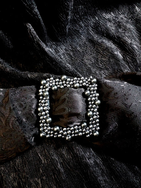 Beaded Square Big Belt Buckle