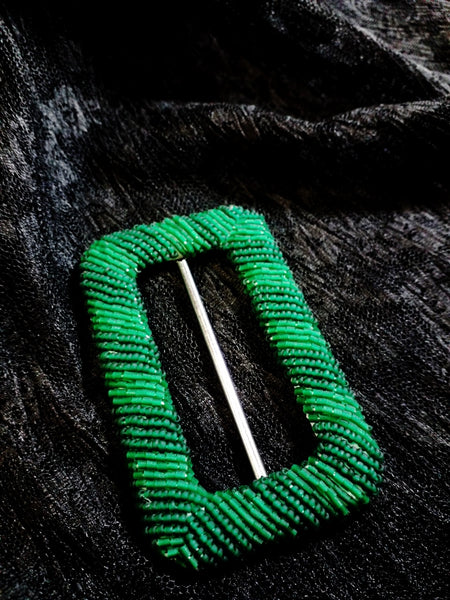 Beaded Rectangle Belt Buckle