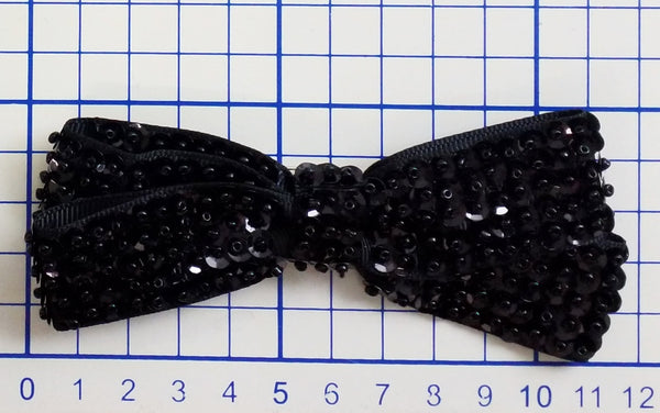 Ribbon Beaded Bow Brooch