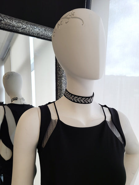 Velvet Tape with Rhinestone Choker