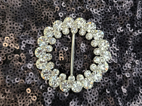 Round Rhinestone Belt Buckle