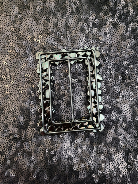 Big Rectangle Rhinestone Belt Buckle