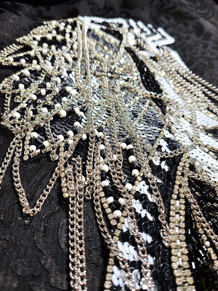 Chain Fringe Beading Big Embellishment