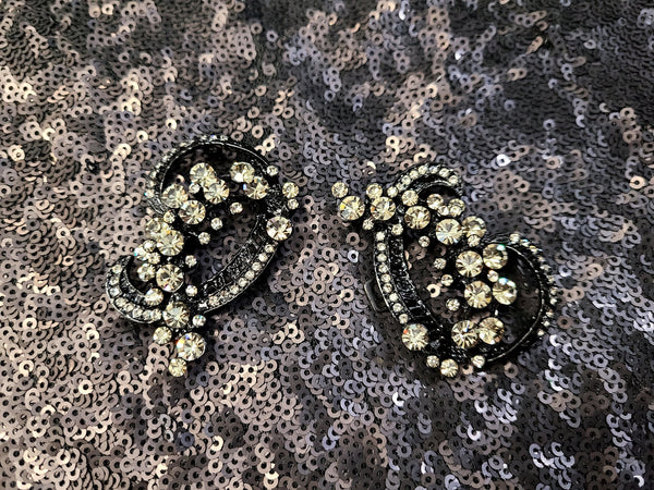 Floral Rhinestone Hook & Eye