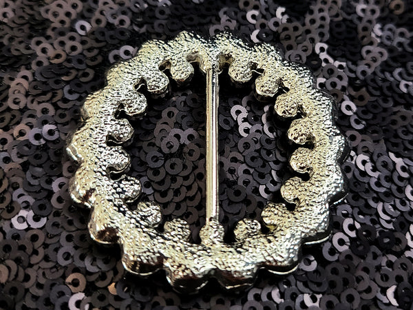 Round Rhinestone Belt Buckle