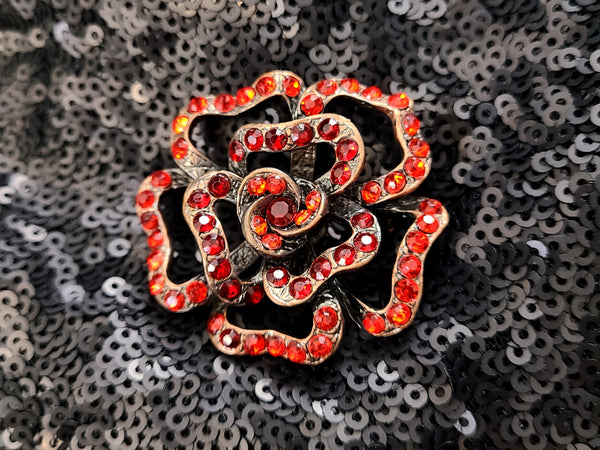 Small Rose Rhinestone Pin