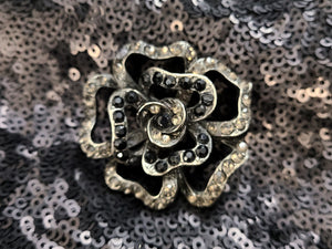 Small Rose Rhinestone Pin