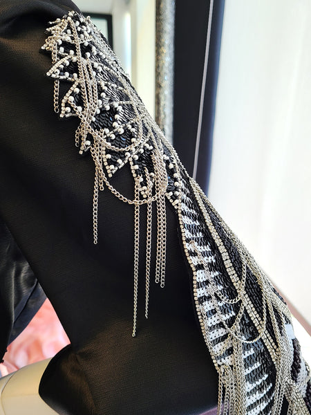 Chain Fringe Beading Big Embellishment