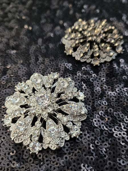 Flower Rhinestone Buckle