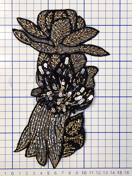 Embroidery Flower Beaded Motif