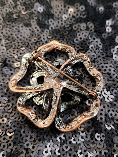 Small Rose Rhinestone Pin