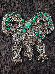 Emerald Beading Bow Embellishment