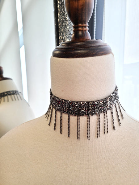 Sparkling Choker with Fringe