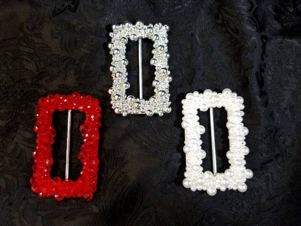 Narrow Width Rectangle Beaded Buckle