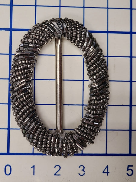 Beaded Oval Belt Buckle