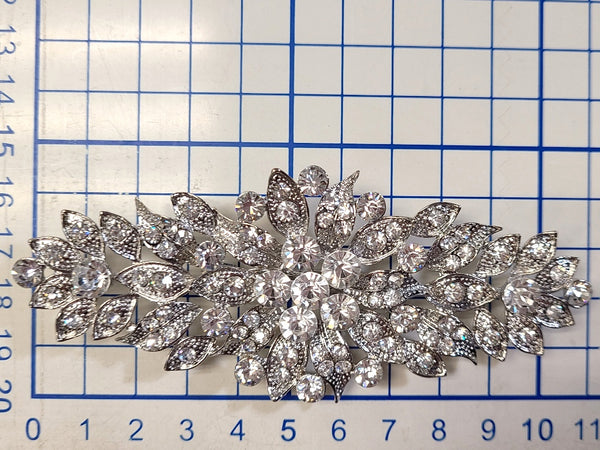 Floral Rhinestone Long Pin