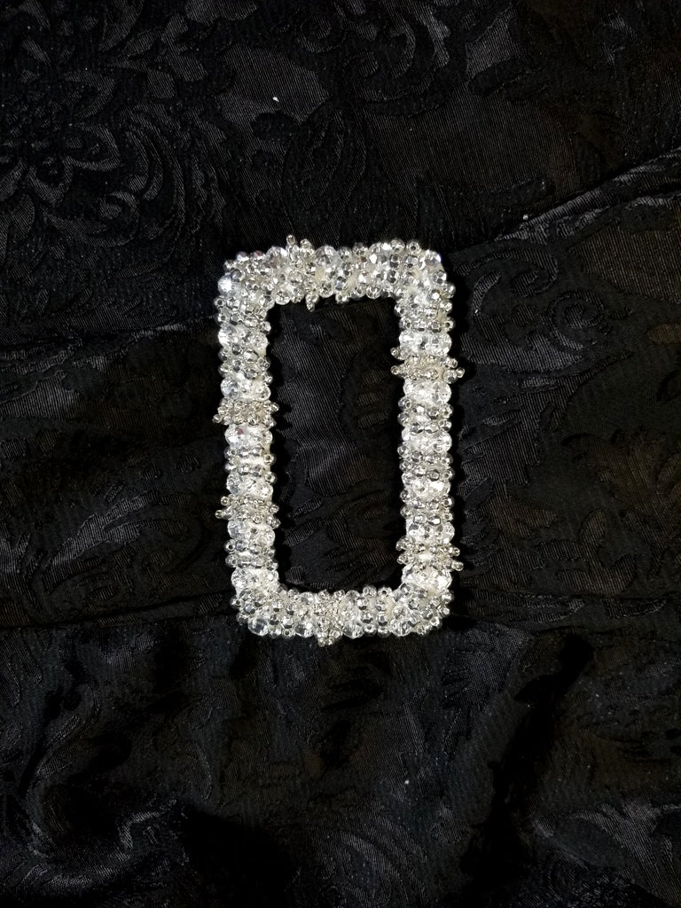 Narrow Rhinestone Rectangle Belt Buckles