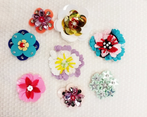 Round Sequin Flower Appliques