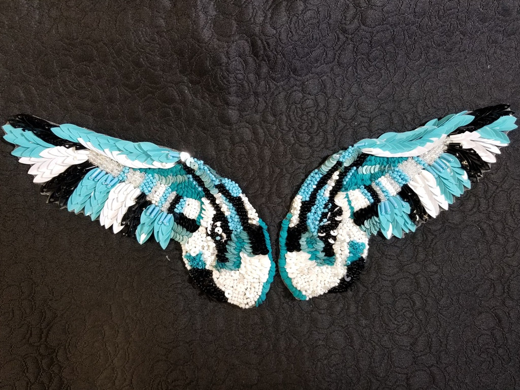 Beaded Wings Pair Appliques