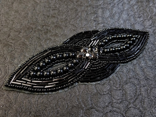 All Black Beaded Applique