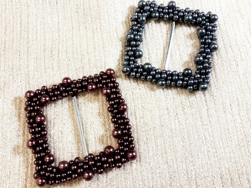 Beaded Square Big Belt Buckle