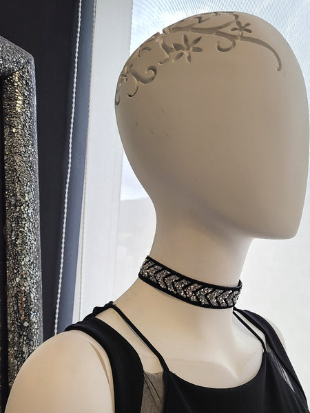 Velvet Tape with Rhinestone Choker