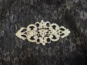 Floral Rhinestone Long Brooch