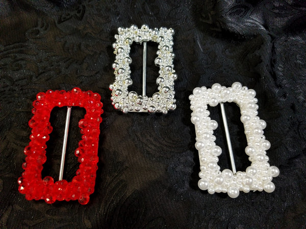 Narrow Width Rectangle Beaded Buckle