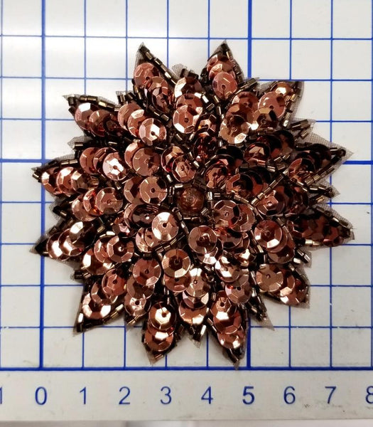 Brown Floral Beaded Motifs