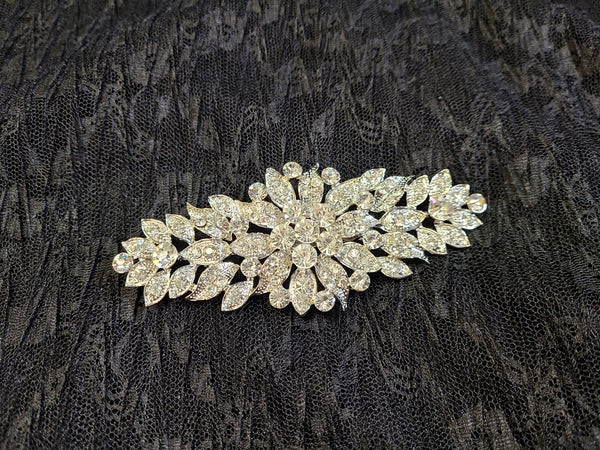 Floral Rhinestone Long Pin