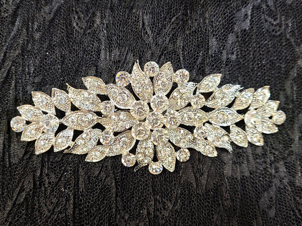 Floral Rhinestone Long Pin