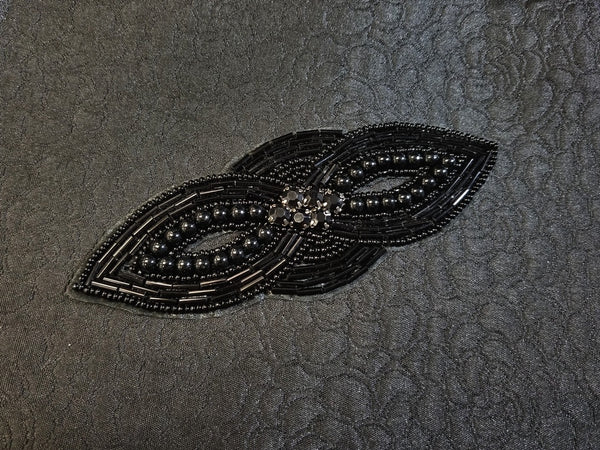 All Black Beaded Applique