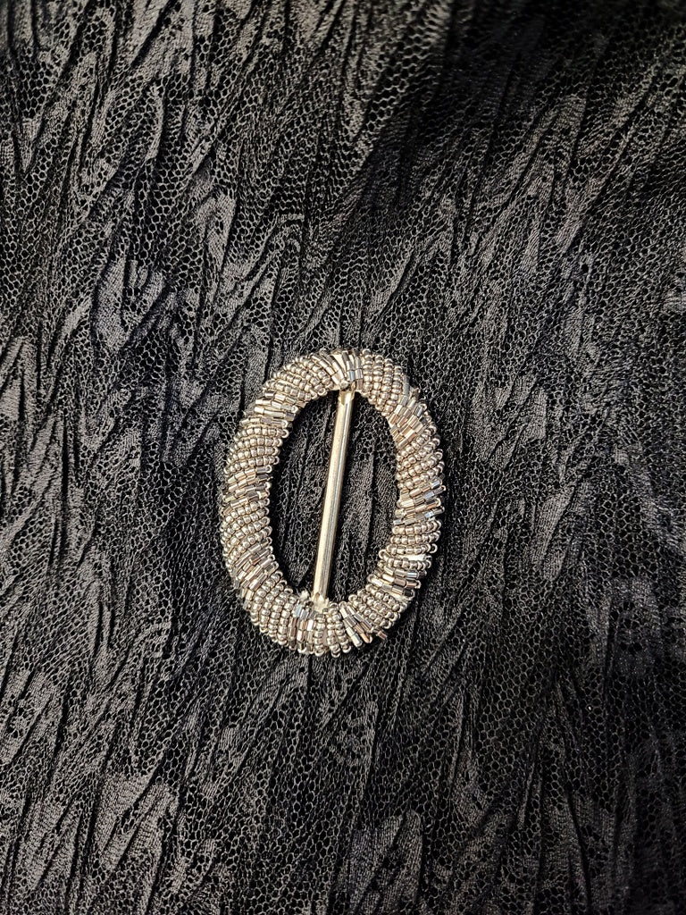 Beaded Oval Belt Buckle