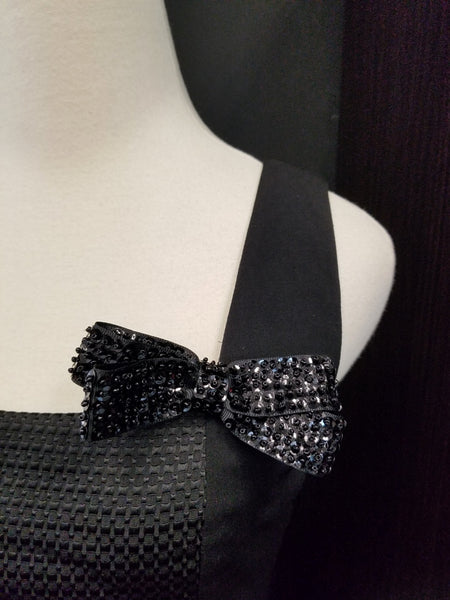 Ribbon Beaded Bow Brooch