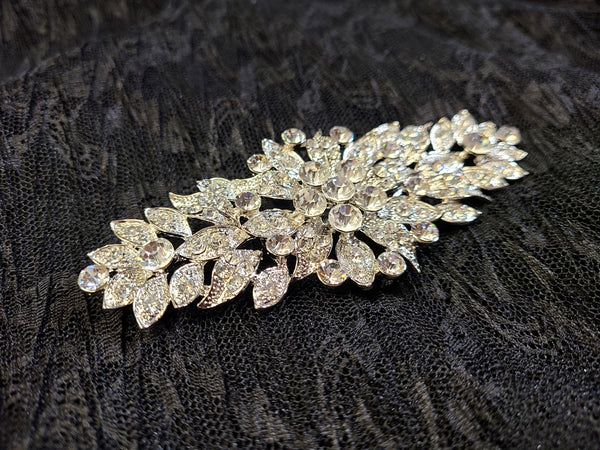 Floral Rhinestone Long Pin