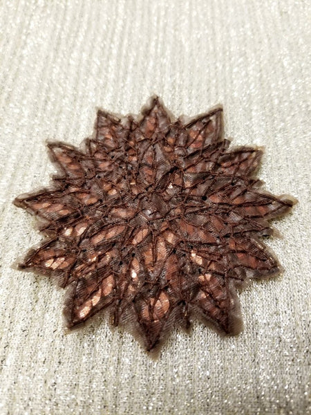 Brown Floral Beaded Motifs