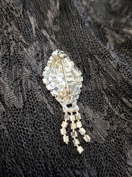 Small Rhinestone Pin with Fringe