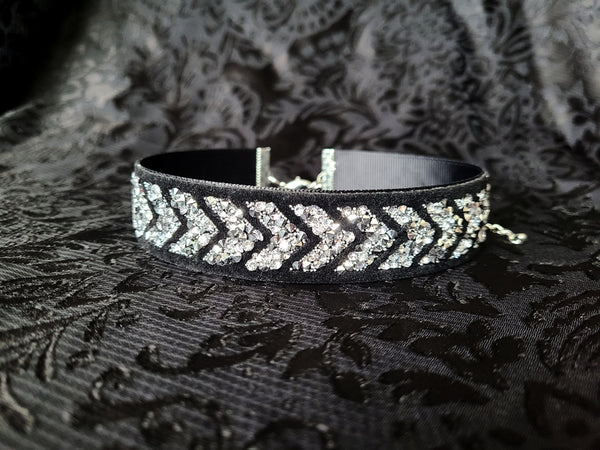 Velvet Tape with Rhinestone Choker