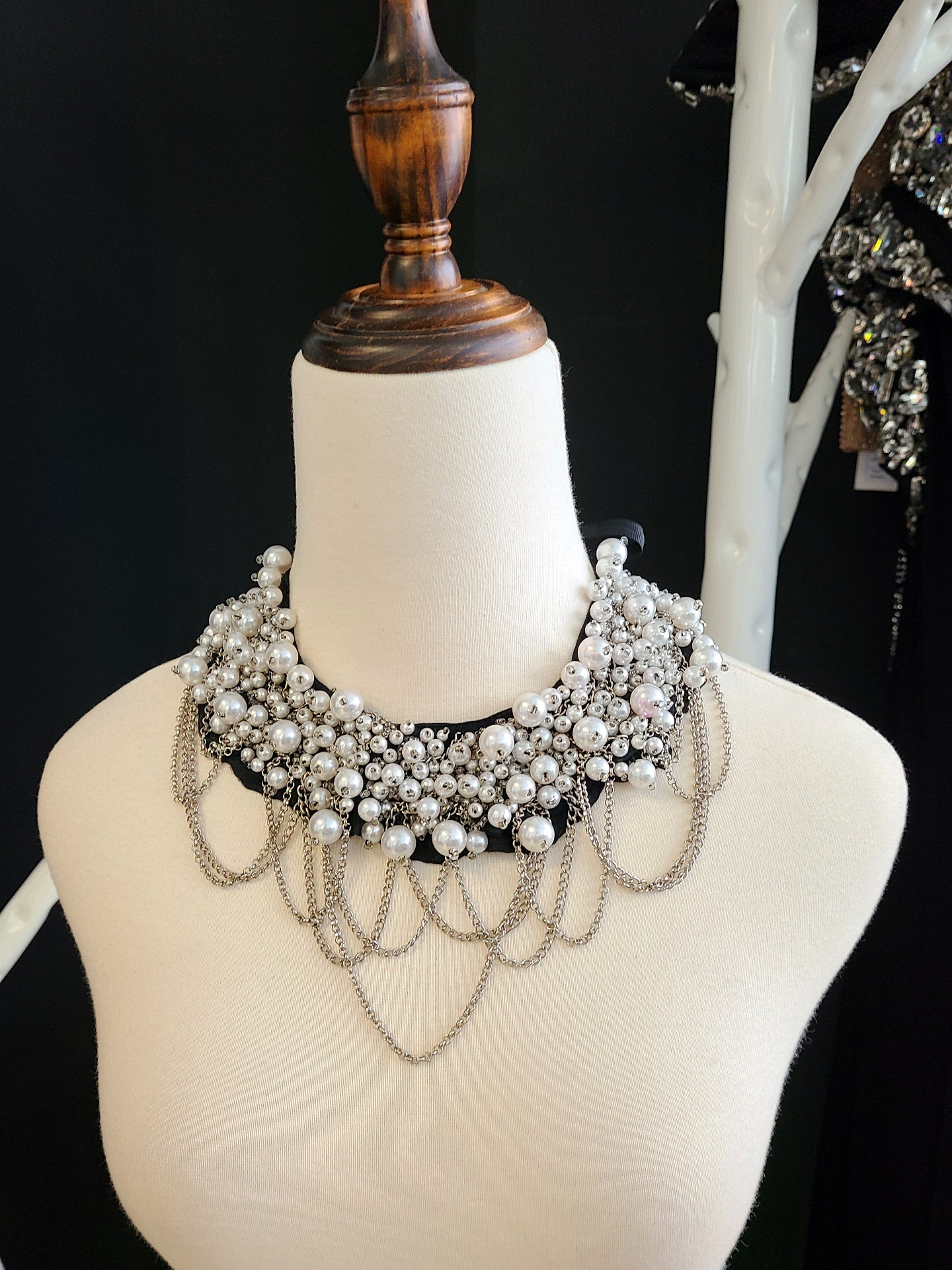 Handmade Beaded Pearl & Chain Necklace