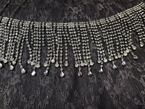 Long Rhinestone Fringe