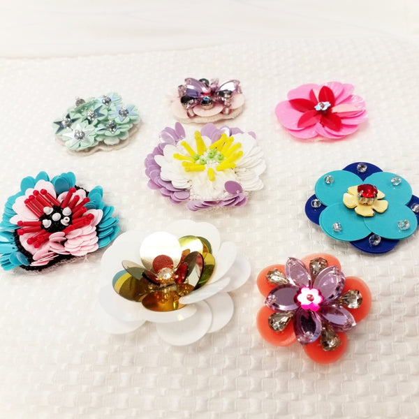 Round Sequin Flower Appliques