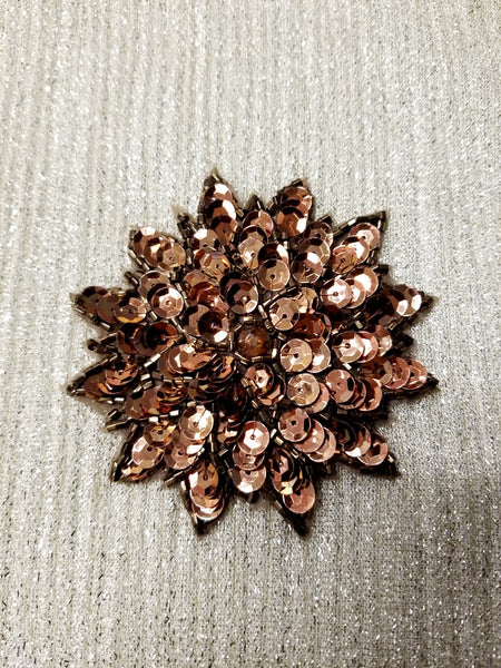 Brown Floral Beaded Motifs