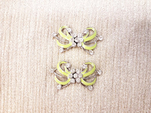 Floral Enamel with Rhinestone Hook & eyes