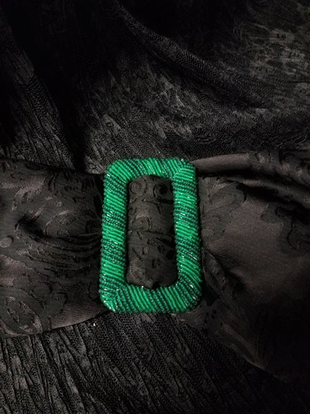 Beaded Rectangle Belt Buckle