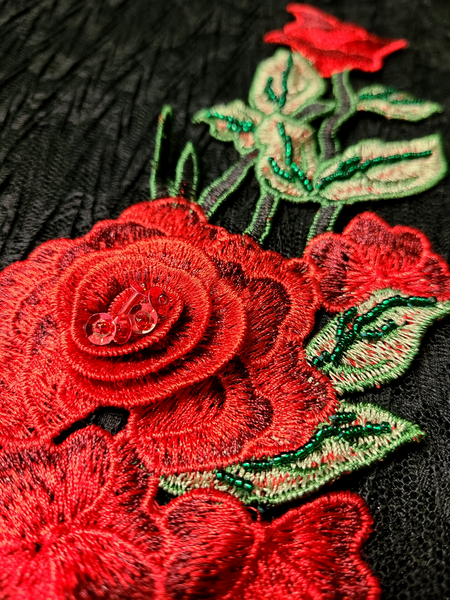 Embroidery Flower Beaded Motif