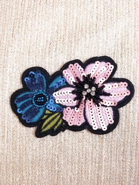 Sequin Embroidery Flower Beaded Motif