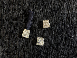 Rhinestone Rectangle Cord Cap