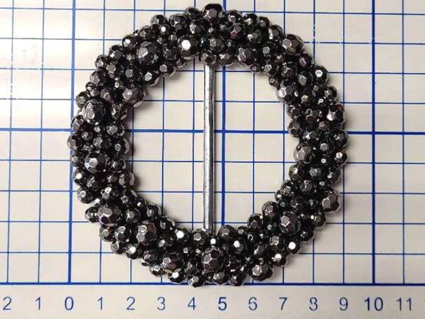 Beaded Big Round Buckle