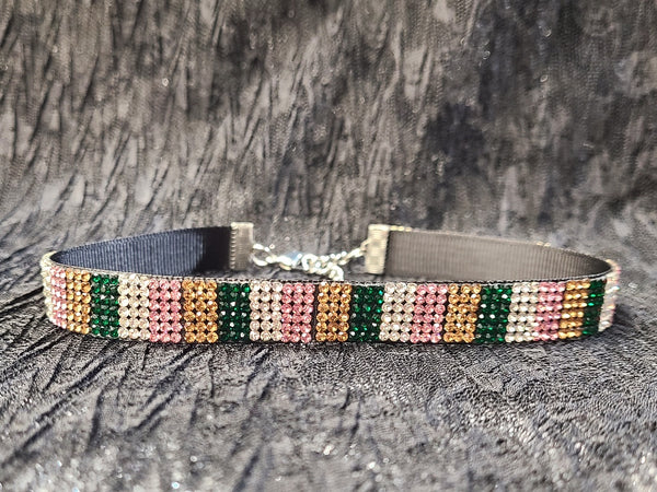 Sparkling  Striped Choker